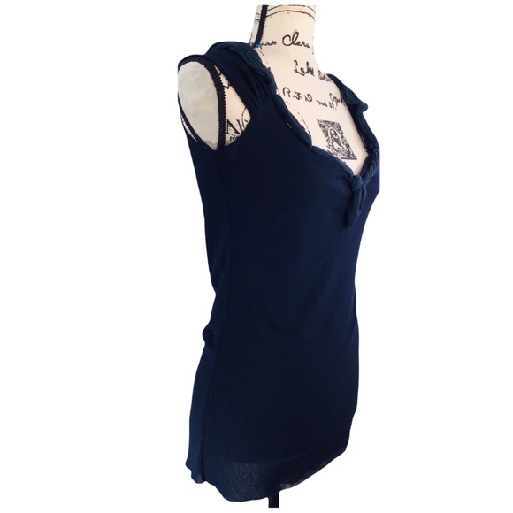 D. Exterior - Italian Made Sleeveless Top with Twisted Raffia Neckline - XL - Picture 2 of 13